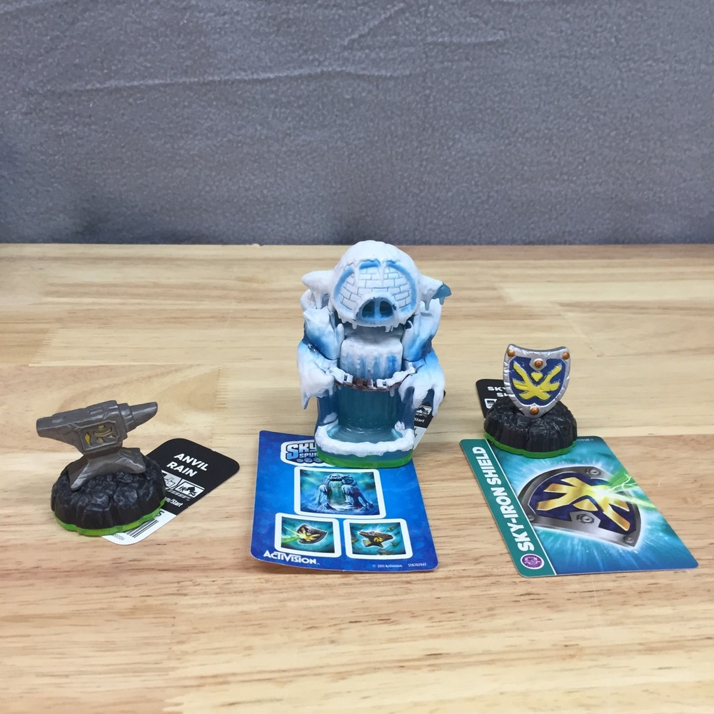 Skylanders Spyros Adventure Empire of‎ Ice Pack Anvil Rain Sky-Iron Shield Cards